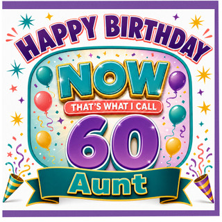 Aunt 60th Birthday Card, Happy Birthday Now That's What I Call 60