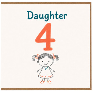 4th Birthday Card for Daughter