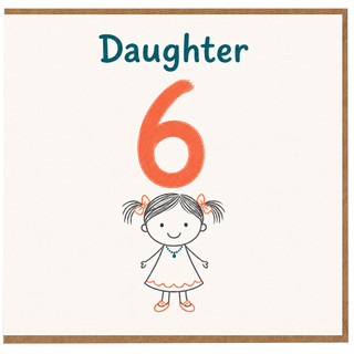 Daughter 6th Birthday Card