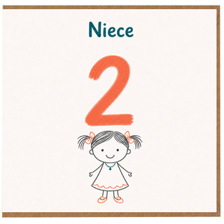 Niece 2nd Birthday Card