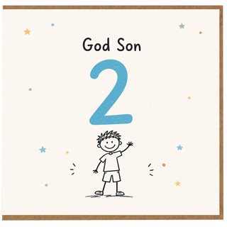 God Son 2nd Birthday Card