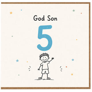 5th Birthday Card for God Son