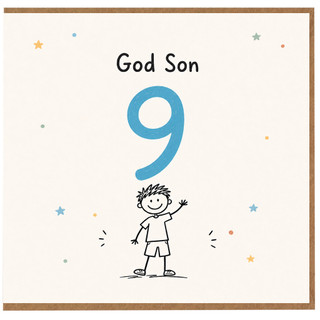 God Son 9th Birthday Card