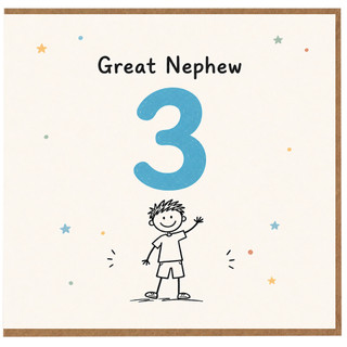 Great Nephew 3rd Birthday Card