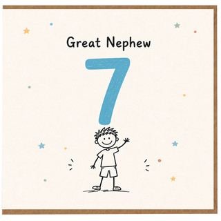 Great Nephew 7th Birthday Card