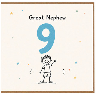 Great Nephew 9th Birthday Card