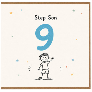 Step Son 9th Birthday Card