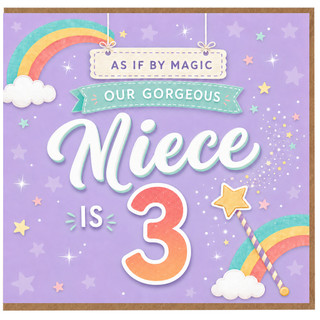 Niece 3rd Birthday Card, Our Gorgeous Niece Is 3