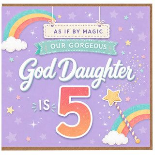 God Daughter 5th Birthday Card, Gorgeous Goddaughter Birthday Card