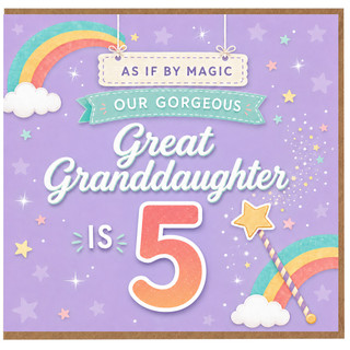 Great Granddaughter 5th Birthday Card