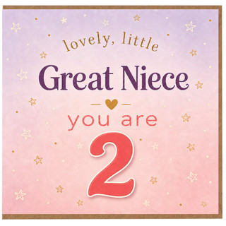 2nd Birthday Card for Great Niece, Lovely Little Great Niece You Are 2