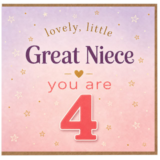 Great Niece 4th Birthday Card