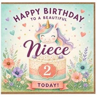 Niece 2nd Birthday Card