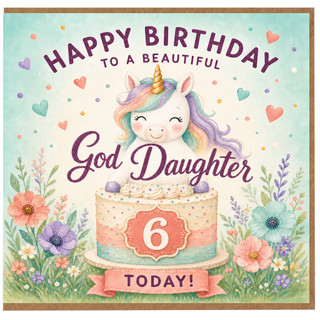 6th Birthday Card for God Daughter