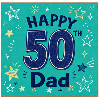 Dad 50th Birthday Card, Happy 50th Dad Card