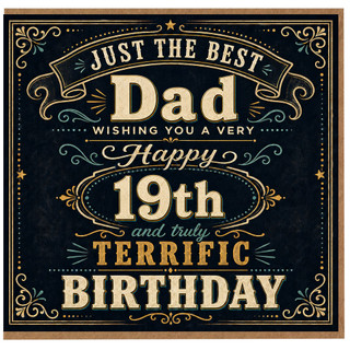 Dad 19th Birthday Card, Just the Best Dad Happy 19th Birthday Card