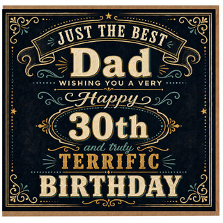 Dad 30th Birthday Card, Just the Best Dad Happy 30th Birthday Card