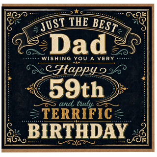 Dad 59th Birthday Card, Just the Best Dad Happy Birthday Card