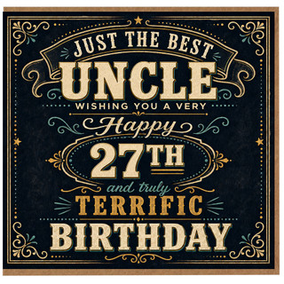 27th Birthday Card for Uncle, Just the Best Uncle Happy 27th Birthday Card