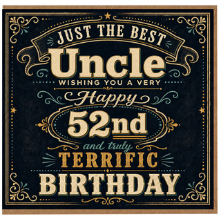 52nd Birthday Card for Uncle, Just the Best Uncle Birthday Card