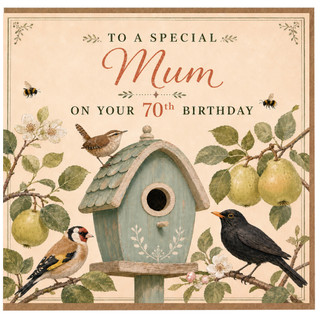Mum 70th Birthday Card, Special Mum Birthday Card