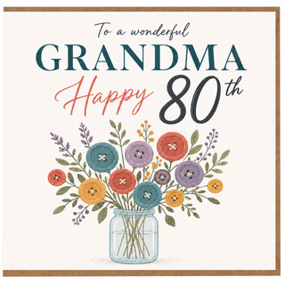 Grandma 80th Birthday Card, Happy 80th Birthday Card for Grandma