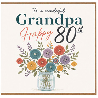 Grandpa 80th Birthday Card, To a Wonderful Grandpa Happy 80th Card