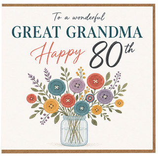 Great Grandma 80th Birthday Card