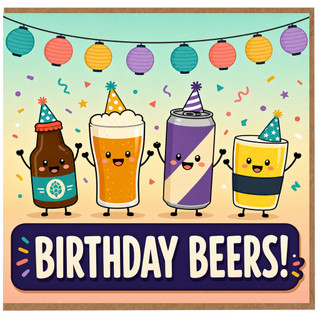 Birthday Beer Card, Birthday Beers Card, Funny Birthday Card