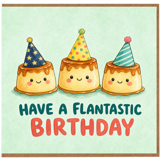 Birthday Card, Cute Pudding Party Hat Birthday Card