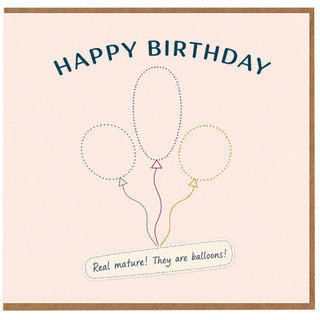 Happy Birthday Card, Funny Balloon Birthday Card