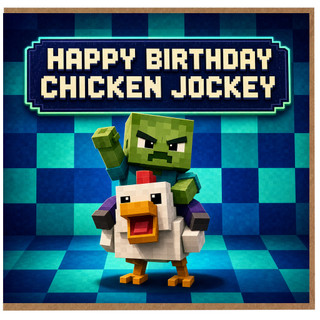 Happy Birthday Chicken Jockey Card