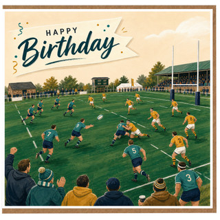 Rugby Birthday Card, Happy Birthday Sports Card