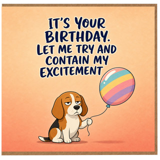 Birthday Card for Dog Lovers, Funny Beagle Birthday Card, Humorous Birthday Greeting Card