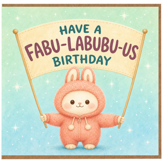 Birthday Card, Cute Bunny Have a Fabu - Labu - Lus Birthday Card