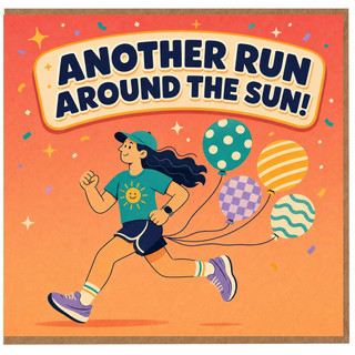 Running Birthday Card, Another Run Around the Sun Card