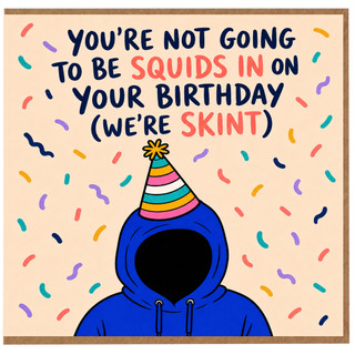 Funny Birthday Card, Squid Pun Birthday Card