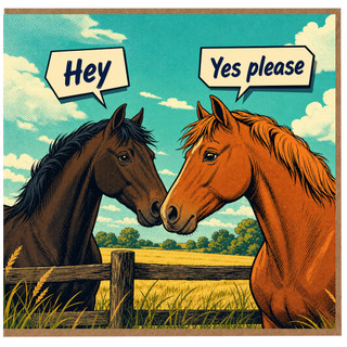Horse Lovers Card, Funny Hey Yes Please Greeting Card