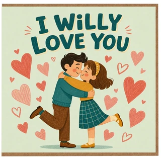 Love Card, Romantic Card for Partner, I Will Love You Couple Greeting Card