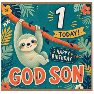 God Son 1st Birthday Card
