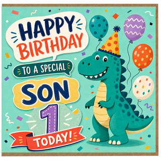 Son 1st Birthday Card