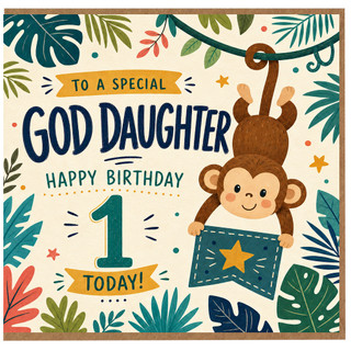 God Daughter 1st Birthday Card, To a Special God Daughter Happy Birthday 1 Today
