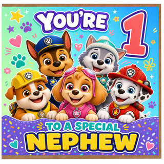 1st Birthday Nephew Card, Special Nephew Birthday Card