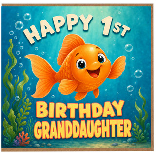 Granddaughter 1st Birthday Card, Happy 1st Birthday Granddaughter Card