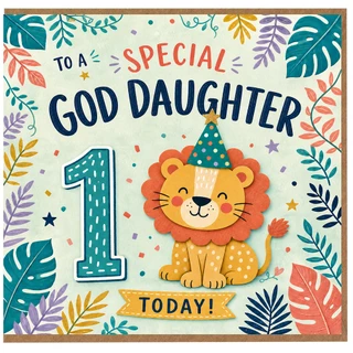 God Daughter 1st Birthday Card, Special Goddaughter Birthday Card