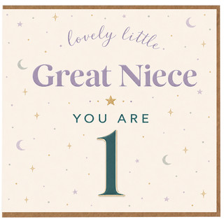 1st Birthday Card for Great Niece, Lovely Little Great Niece You Are 1