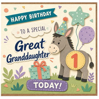 Great Granddaughter 1st Birthday Card, Happy Birthday To a Special Great Granddaughter