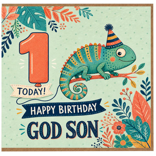 God Son 1st Birthday Card, Happy Birthday 1 Today
