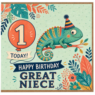 1st Birthday Card for Great Niece