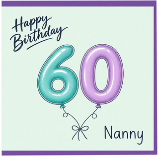 Nanny 60th Birthday Card, for Nanny
